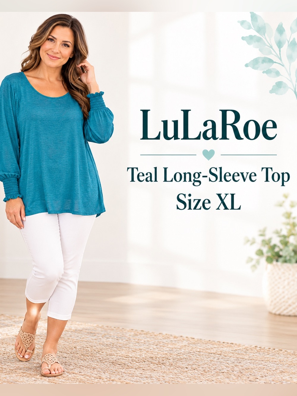 LuLaRoe Teal Long Sleeve Top XL